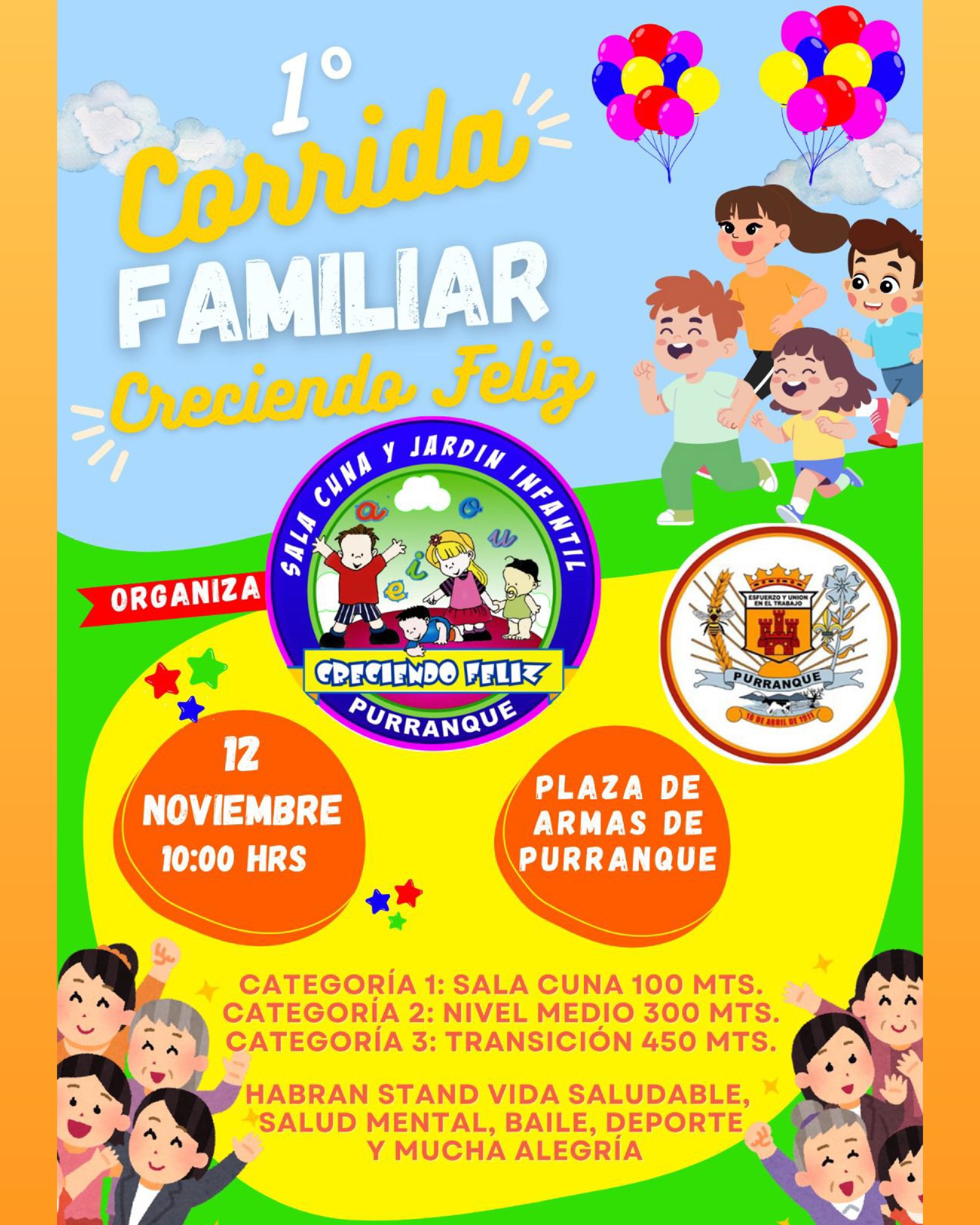 “Primera Corrida Familiar Creciendo Feliz”, tendrá lugar este miércoles 12 en Purranque 1 FOTO CORRIDA CRECIENDO FELIZ