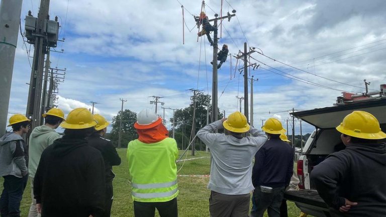 Alumnos del CFT Los Ríos visitan patio de entrenamiento de Saesa