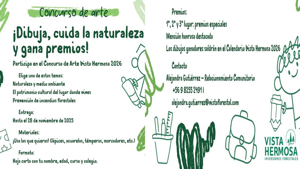 Vista Hermosa invita a estudiantes de Malleco y Osorno a participar en Concurso de Arte Escolar 2025 1 foto noticia 25